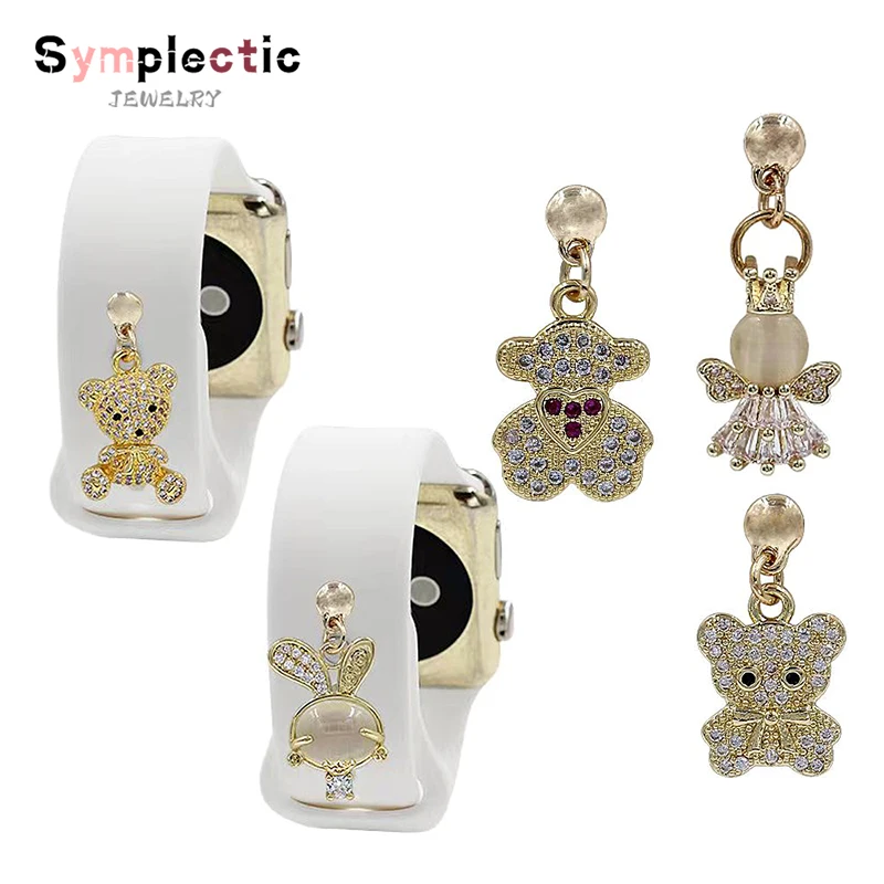 Silicone Strap Diamonds Apple Watch  Decorative Charms Apple Watch Band - Watch  Band - Aliexpress