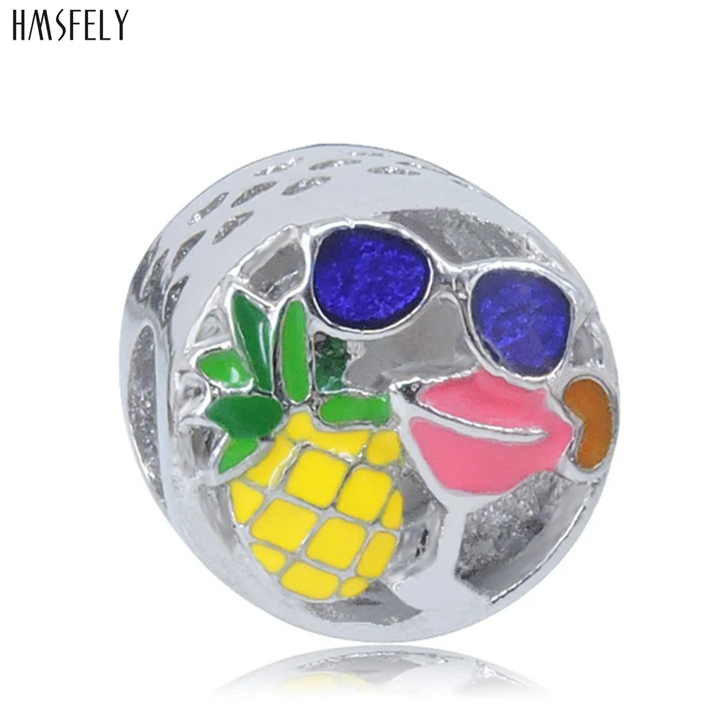 

HMSFELY Stainless Steel Holiday Style Beads Big Hole Beads Accessories For Charms Bracelet Necklace Making
