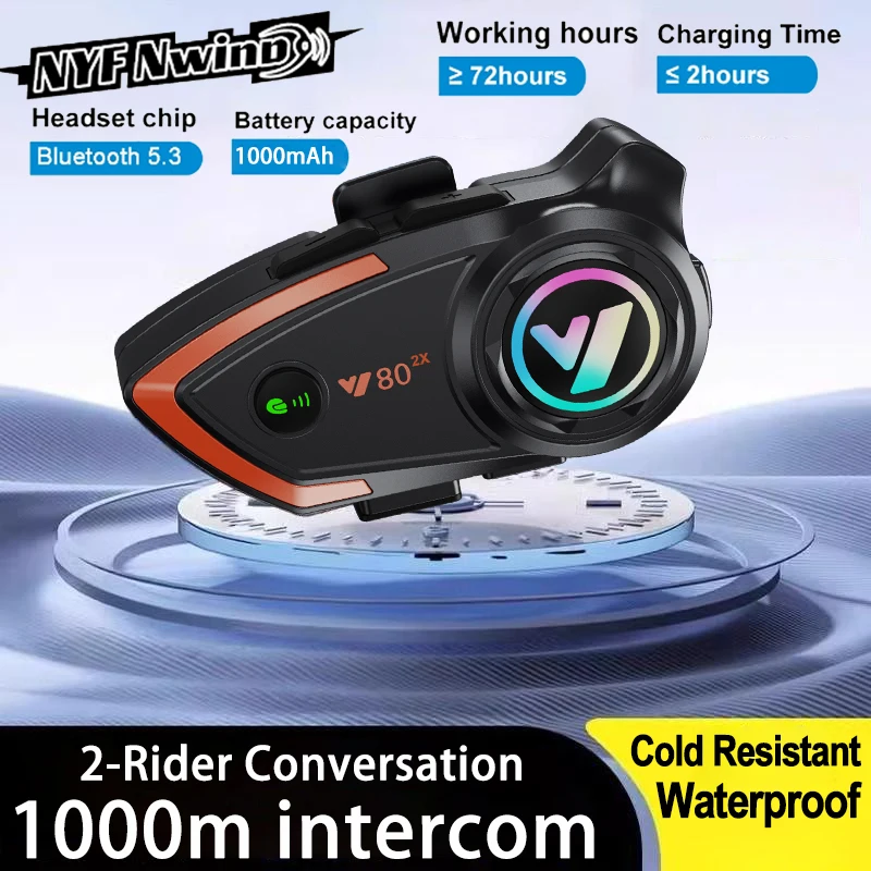 Y80 Motorcycle Helmet Intercom Bluetooth Waterproof