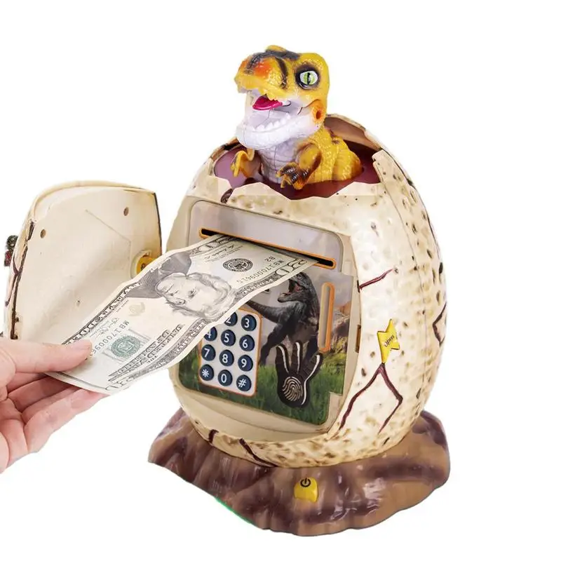 

Boys Money Bank ATM Cash Coin Box Dinosaur Egg Money Bank Auto Scroll Paper And Password Coin Bank Money Saving Box For Girls