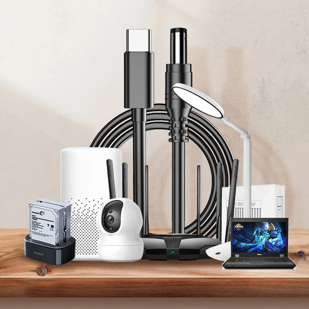 스튜디오 야외용 USB C 입력-DC 출력 전원 코드, DC 컨버터 어댑터 포함, M-수 충전 케이블, 9V, 12V, 15V, 3A