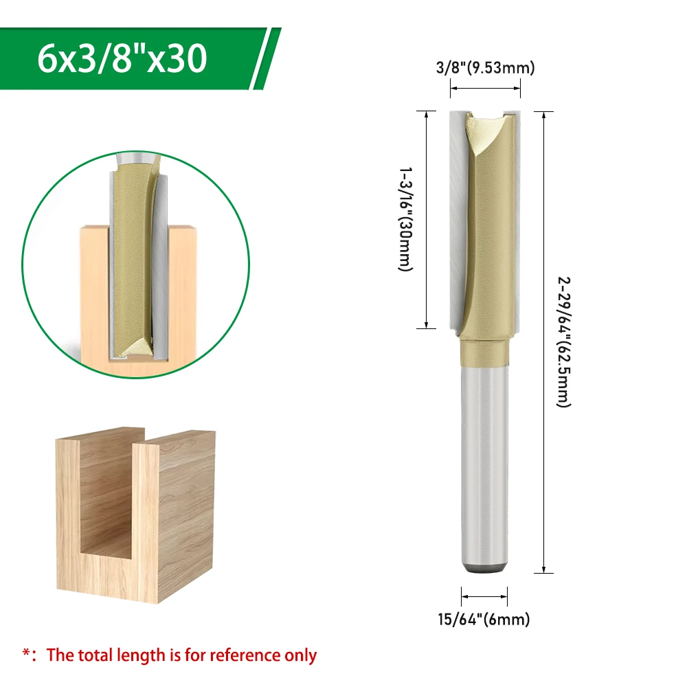 LAVIE 1 Stück 6 mm 1/4 1/2 Schaft Gerader Fräser Holzbearbeitungswerkzeuge Holzfräser für CNC-Trimmung H060020 – Detail 11