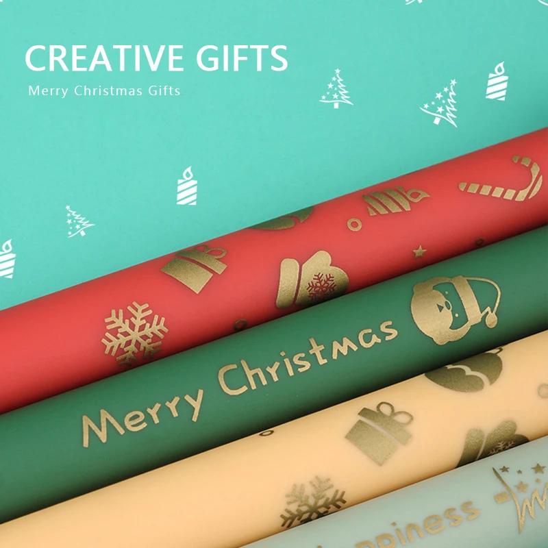 Kawaii Chrismas Gel Pen Cute Cartoon Christmas Tree Reindeer Santa Snowman Gifts 0.5mm Black Ink Pens School Office Stationary