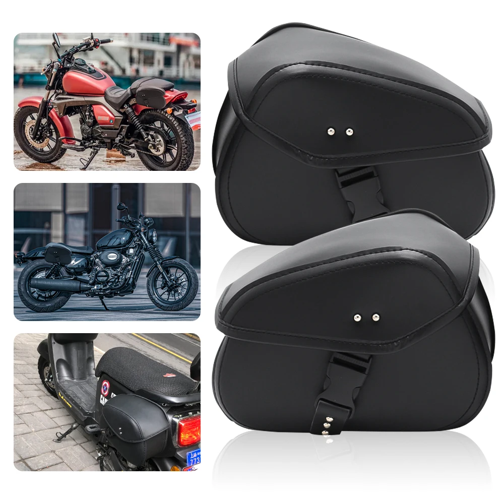 Universal PU Elektrische Motorrad Satteltasche Seite Werkzeug Gepäck Paket Sattel Für Harley Suzuki Kawasaki CMX500 Honda Yamaha Tasche – Detail 9