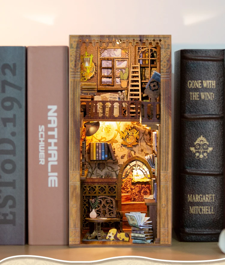 CUTEBEE-DIY Book Nook Shelf Insert Kits, Dollhouse