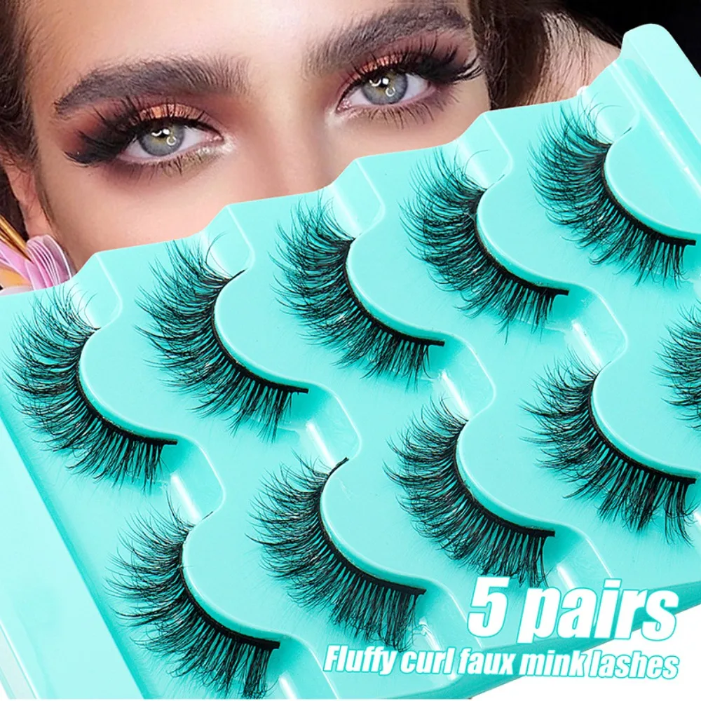 

Ресницы 3D из искусственной норки, натуральные длинные объемные ресницы для наращивания, без жестокости, 5 пар