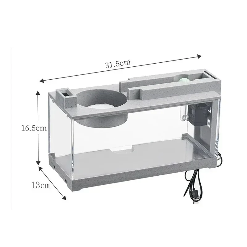Small Aquarium Creative Imitation Stone Landscaping Fish Tank with Filter Silent Water Pump Home Aquarium Supplies Accessories fish aquarium