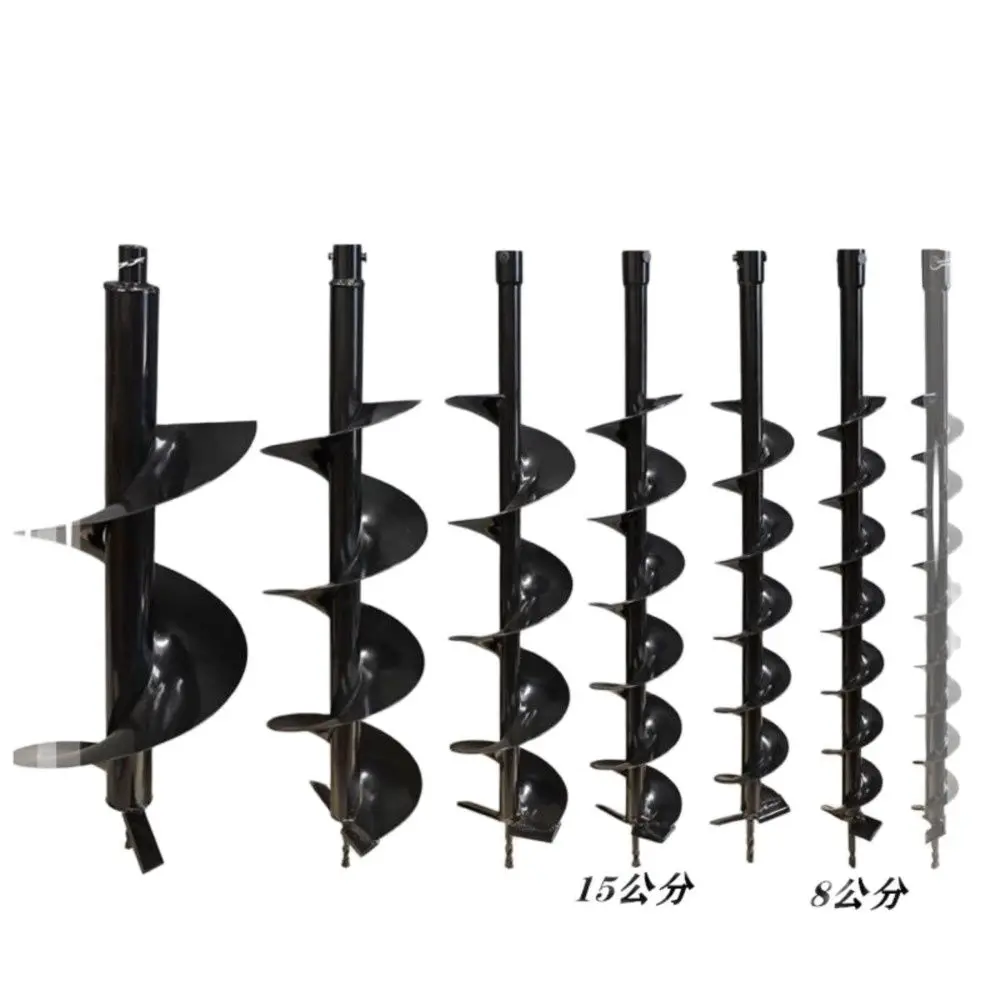 To Drill Bit of Spiral Double Leaf Spin Dig a Hole Drilling Soil Pile Earth Auger Drill Bits mastech ms2308 2 3 4 pole double clamps earth ground resistance tester meter soil resistivity rk wire compensation tester usb