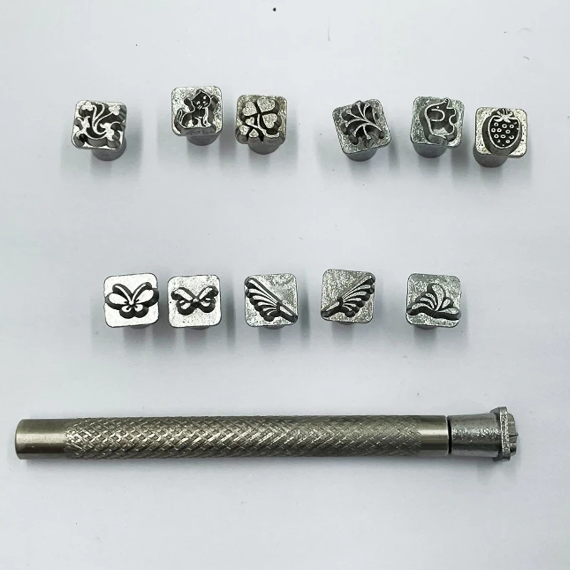 Metal Stamps Set Stamping Die Tool with 52 Letters and 10 Numbers for Leather Craft DIY Vegetable Tanned Leather Embossing
