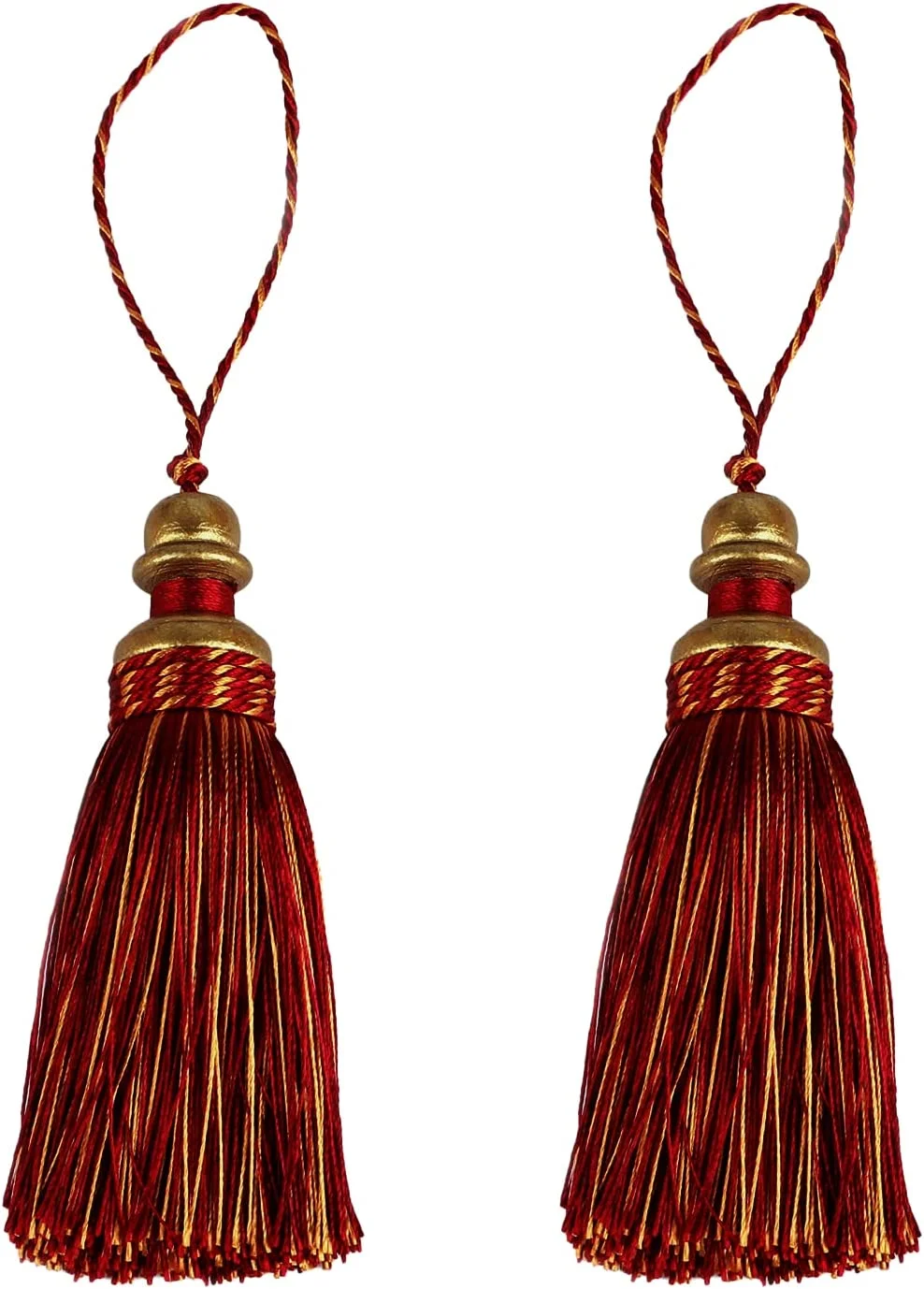 Description Picture 4 of item1Pc Golden Tassels Crafts Trim Hanging Rope Silk Fringe Curtain Decor Home Accessories Living Room Jewelry DIY Decorative