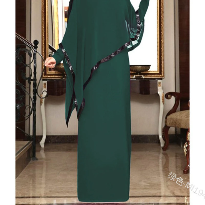 2023 Hot Selle Simple Style Islam Ramadan Abaya Solid Chiffon Islam Ramadan Abaya Casual Fitting Women Dress Saudi Robe Ramadan