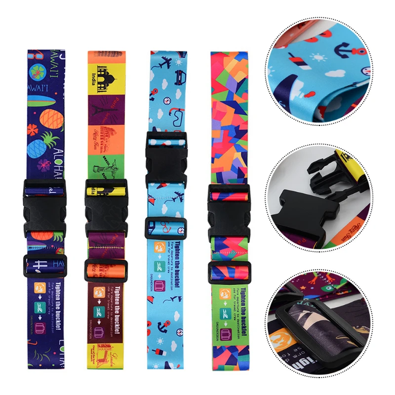 Travel Luggage Straps Suitcase Belts Adjustable Thickened Fadeless Strap Luggage Straps Luggage Accessories Suitcase Belt twoheartsgirl animal tiger printing luggage covers 18 32inch suitcase dust cover kids children travel accessories