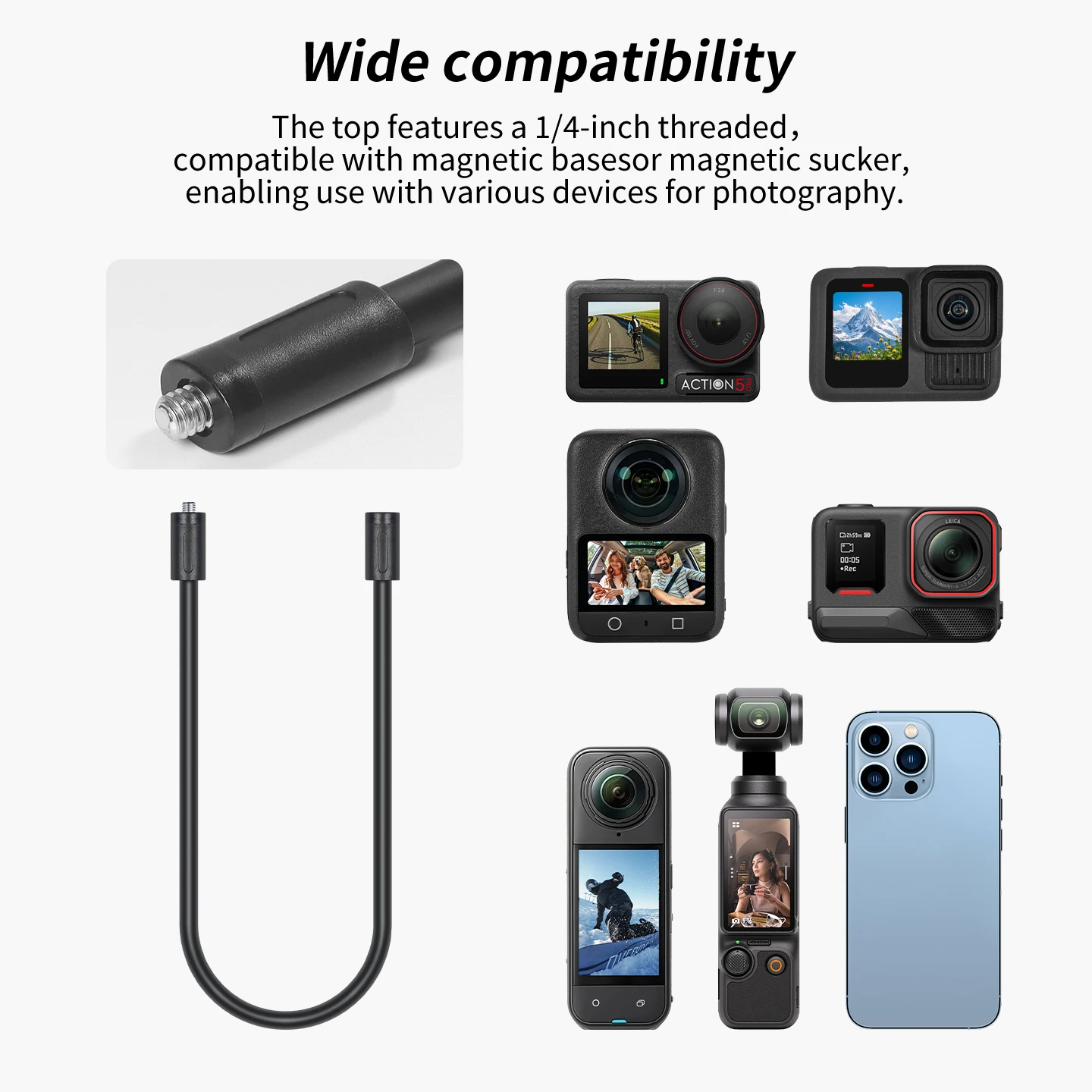 Flexible Camera Holder Tripod Mount for GoPro DJI Insta360 Action Camera Phone M