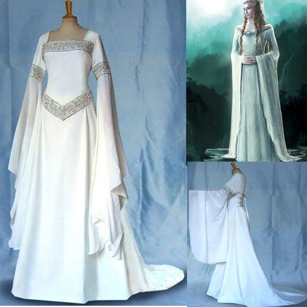 Galadriel Cosplay Costume Dress Elf Queen Outfits Halloween Carnival