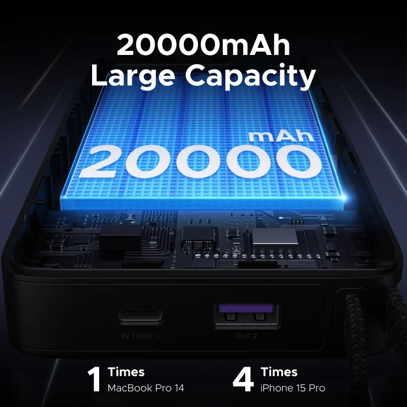 UGREEN 145 واط قوة البنك 20000 مللي أمبير شحن سريع...