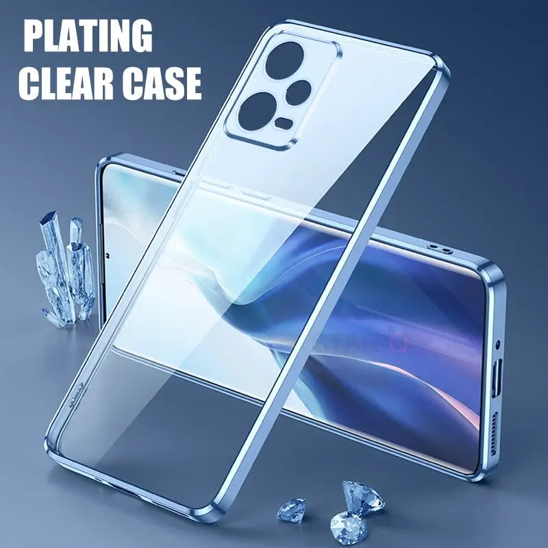Роскошный прозрачный чехол-бампер с покрытием для Xiaomi Redmi Note 12 Pro Plus 4g 5g Poco X5 X5pro, силиконовый прозрачный чехол для Note12 S 12pro