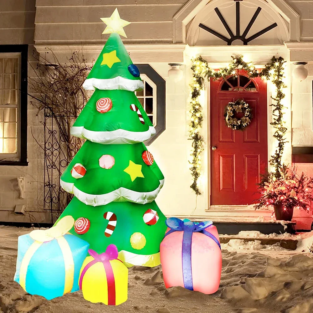 

1.8M Inflatable Christmas Tree Creative Courtyard Decoration with EU/US Plug Inflatable Toy for Yard