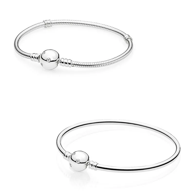

Authentic 925 Sterling Silver Moments Ball Circular With Crystal Clasp Bracelet Bangle Fit Bead Charm Diy Fashion Jewelry