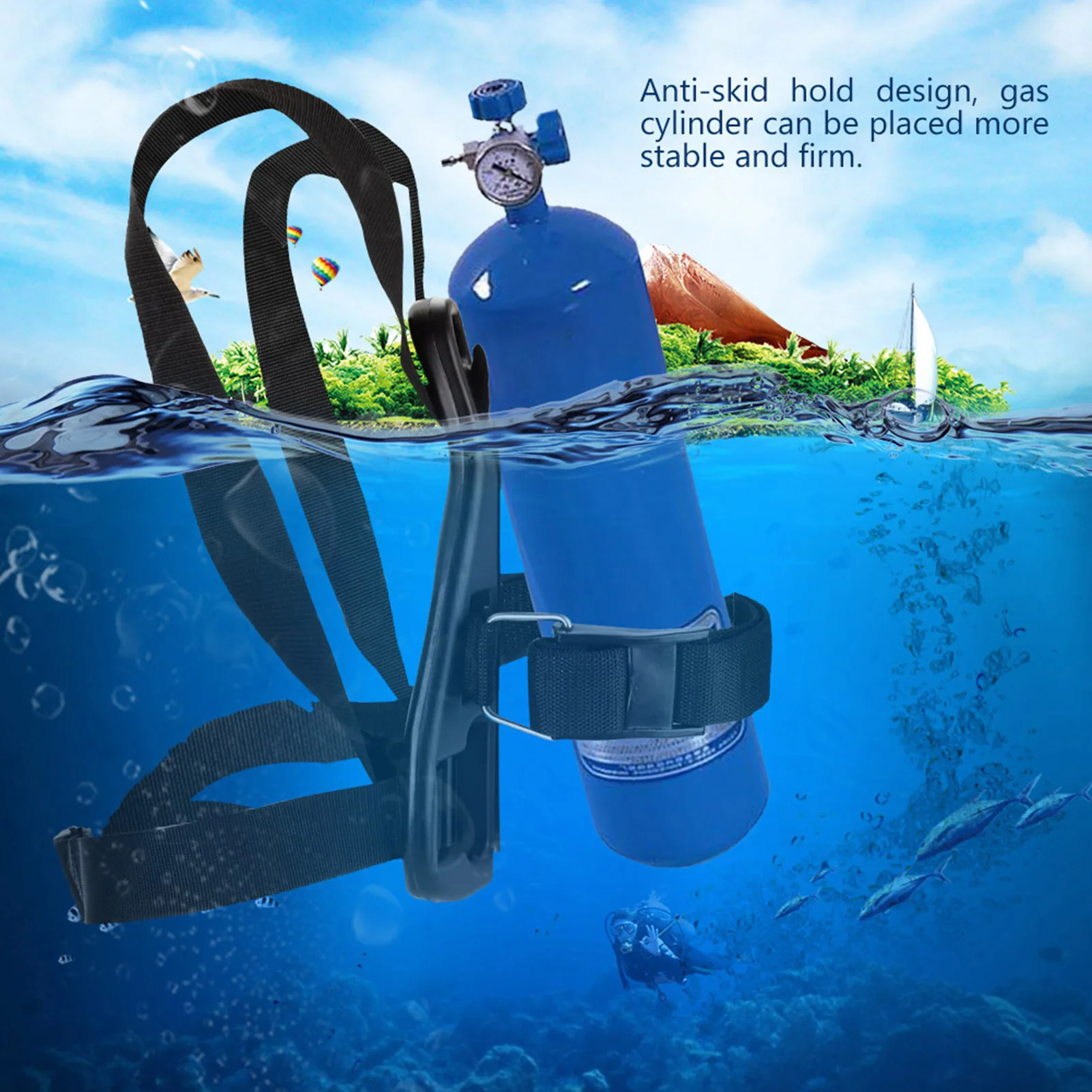 Diving Single Oxygen Bottle Support Holder Bracket Backpack for Snorkeling Oxygen Holder Bottle