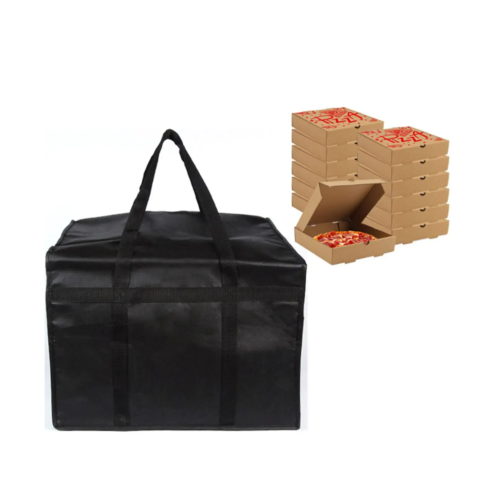 Food Pizza Develivey Bag Reusable Hot Cold Food Storage Carrying Case Heavy Duty for Personal Shopping Commercial Home Outdoor