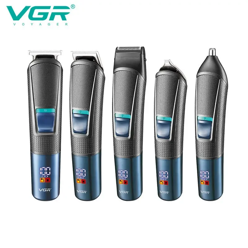 VGR V-108 5 in 1 mens grooming kit professional electric shaver beard and nose hair trimmer barber hair clipper set