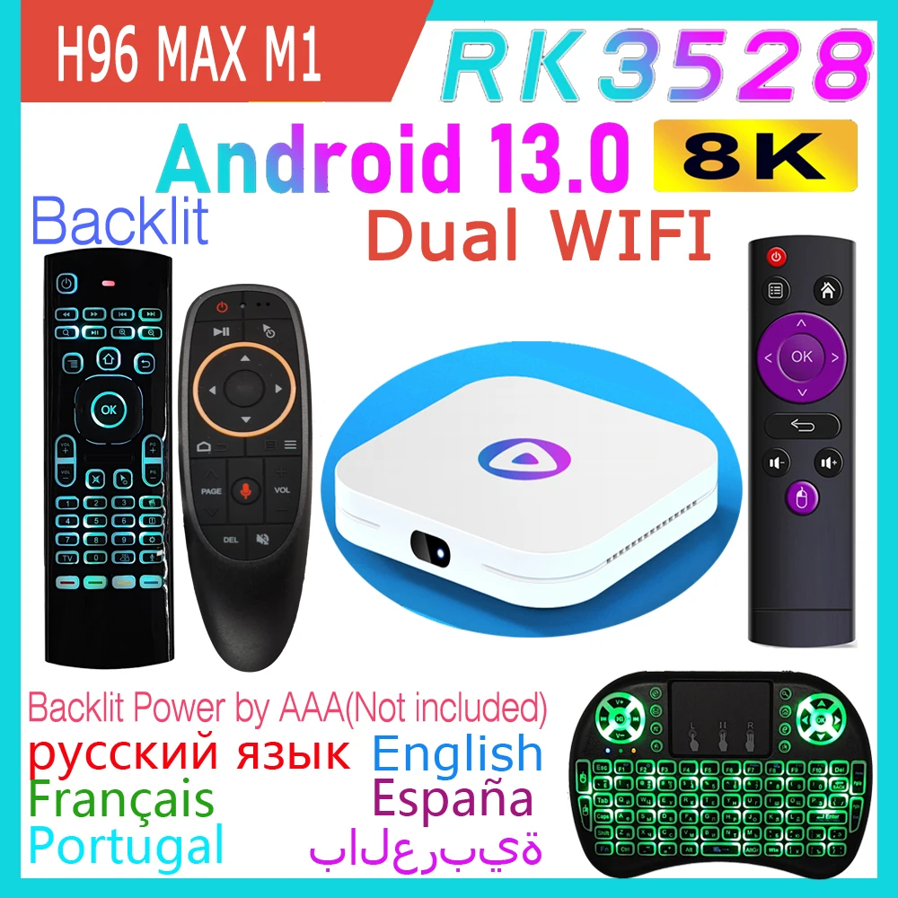 H96 MAX M1 RK3528 Android 13.0 Rockchip Quad Core 8K HDR Dual Wifi.