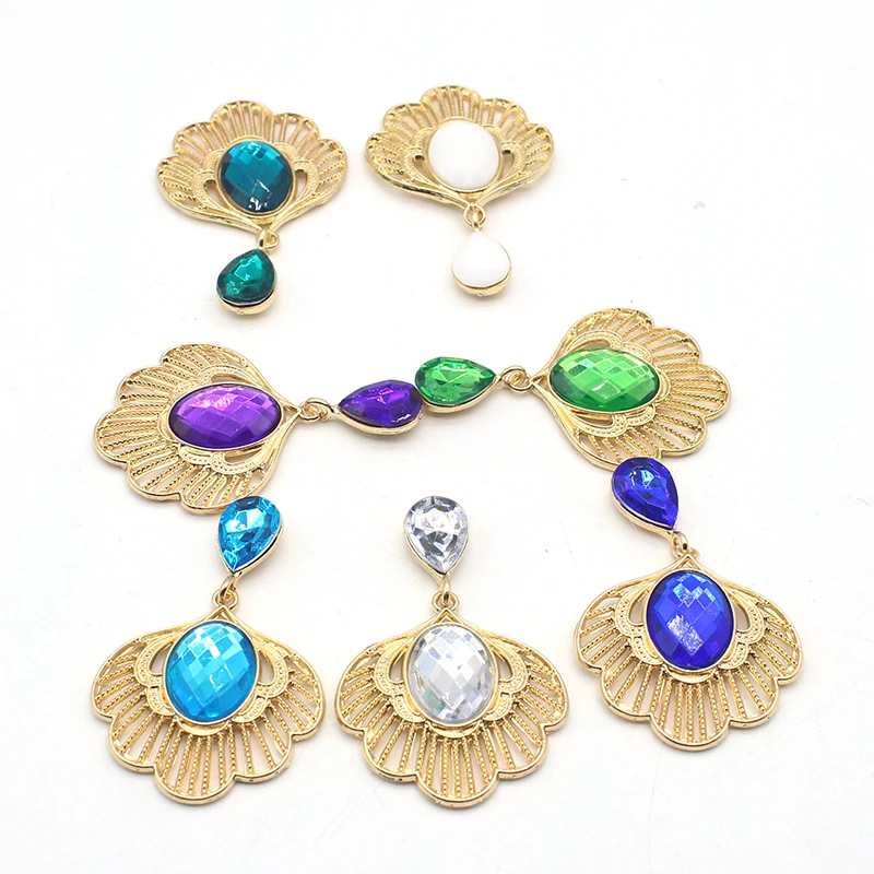 

Подвеска в форме веера, 5 шт., 35x54 мм, ювелирные изделия из сплава «сделай сам» для одежды, декоративные аксессуары для одежды с плоским дном