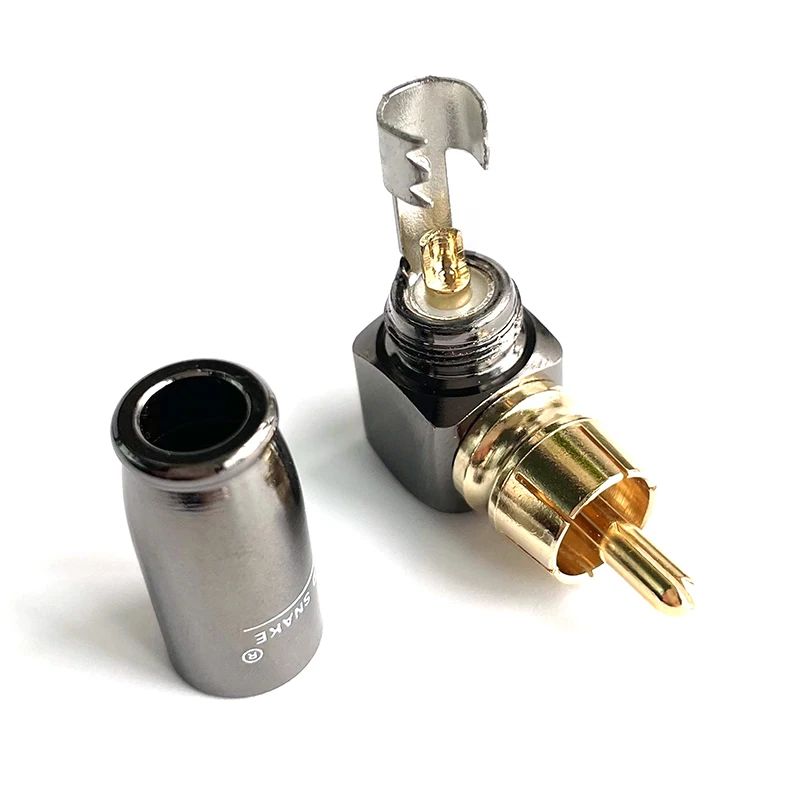 4 Pezzi Spinotti RCA Placcati Oro 6mm Maschio Per Saldatura - Connettori Audio Video, Adattatori