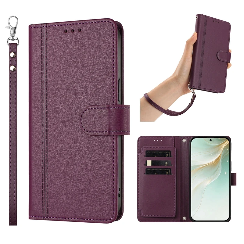 Elegant Leather Flip Case with 9-Card Wallet - Luxury Edition