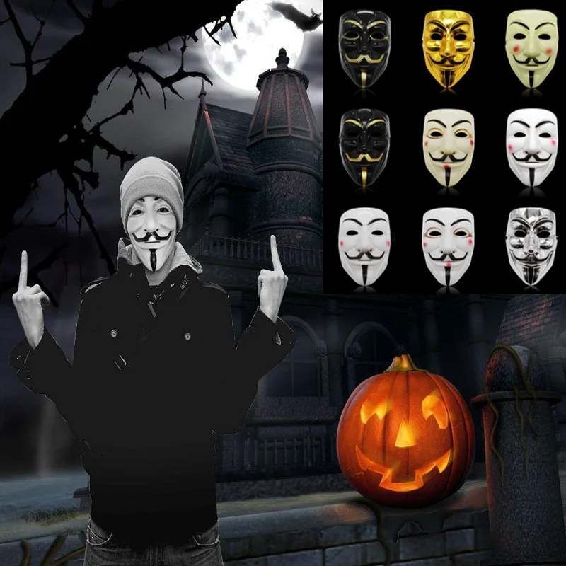 Маска для Хэллоуина вечевечерние косплей V Vendetta маска хакеров анонимная взрослых
