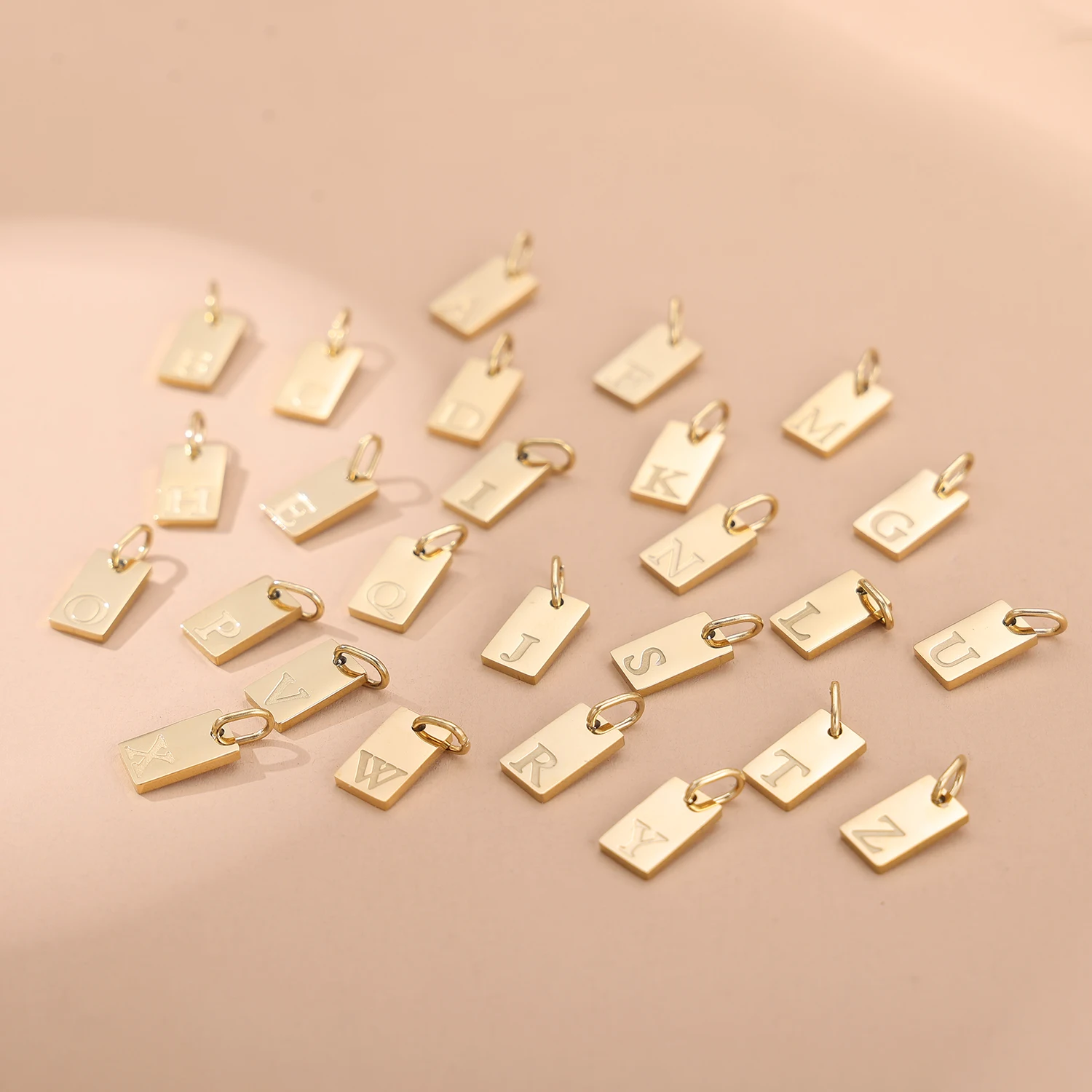 Polished Square Alphabet Pendant 2