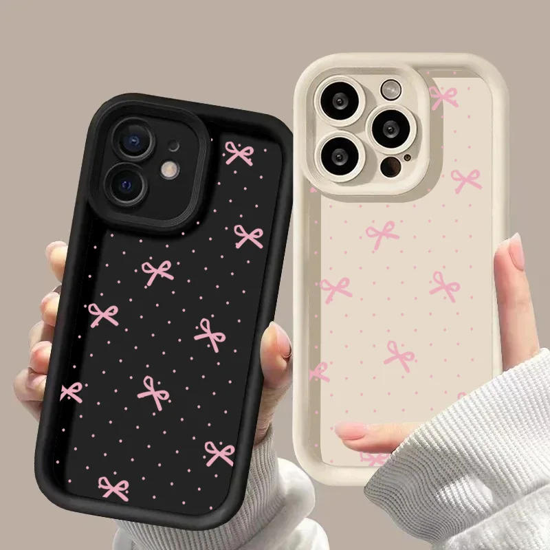 Cartoon Pink Bowknot Soft Case - Cute and Stylish Protective Cover