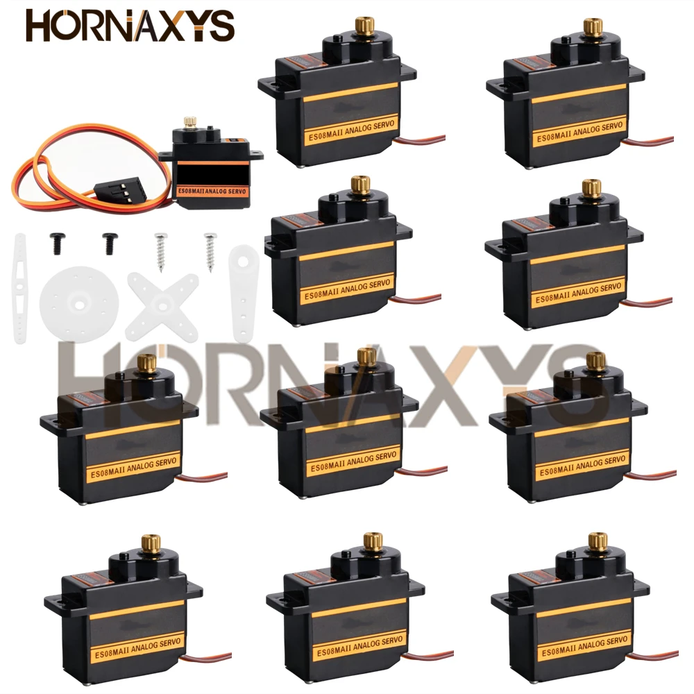 EMAX ES08MA ES08MAII 12g мини металлическая Шестерня Аналоговый сервопривод для Rc Хобби Автомобиль Лодка вертолет самолет Rc робот