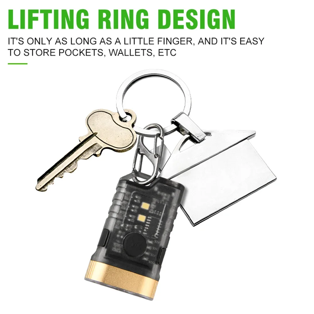 Mini LED Flashlight 9 Grear Dimming Portable Outdoor Tools IP65 Waterproof Pocket Flashlight Type C Charging for Hiking Fishing