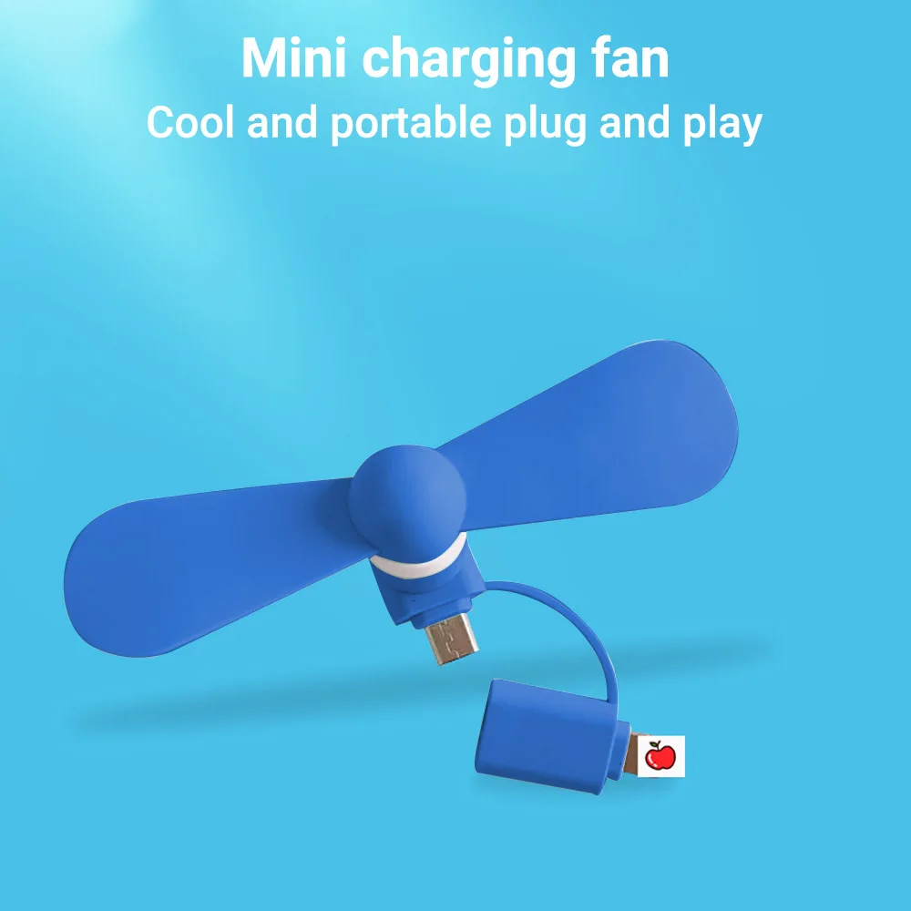 창의적인 미니 휴대용 마이크로 USB 팬 5V 1W 휴대폰 USB 가젯 팬 테스터 타입-C 안드로이드 휴대폰 쿨러 액세서리