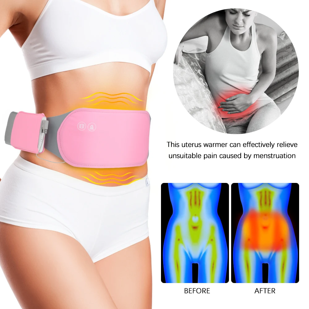 Pink Lycra Menstrual Heating Pad Abdominal Massager