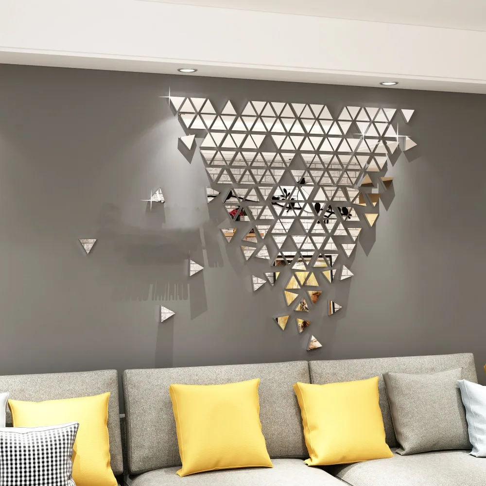 50 Stück Mini Quadratische 5cm/4cm Acryl-Spiegel-Aufkleber Selbstklebende Sticker für Wand Badezimmer DIY Heimdekoration Bastelarbeiten Dekorationen – Detail 12