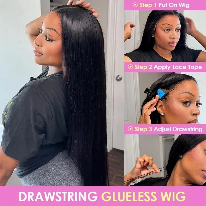 Straight Human Hair Wigs 13X6 Hd Lace Frontal Wig Glueless 5X5 Hd Lace Closure Wig  Brazilian 40 Inch For Women