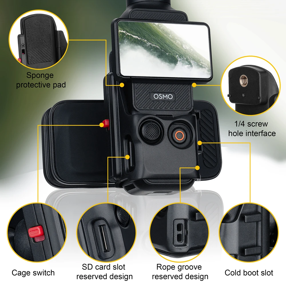 Support magnétique pour DJI Osmo Pocket 3 - Rotatif 360° avec griffe