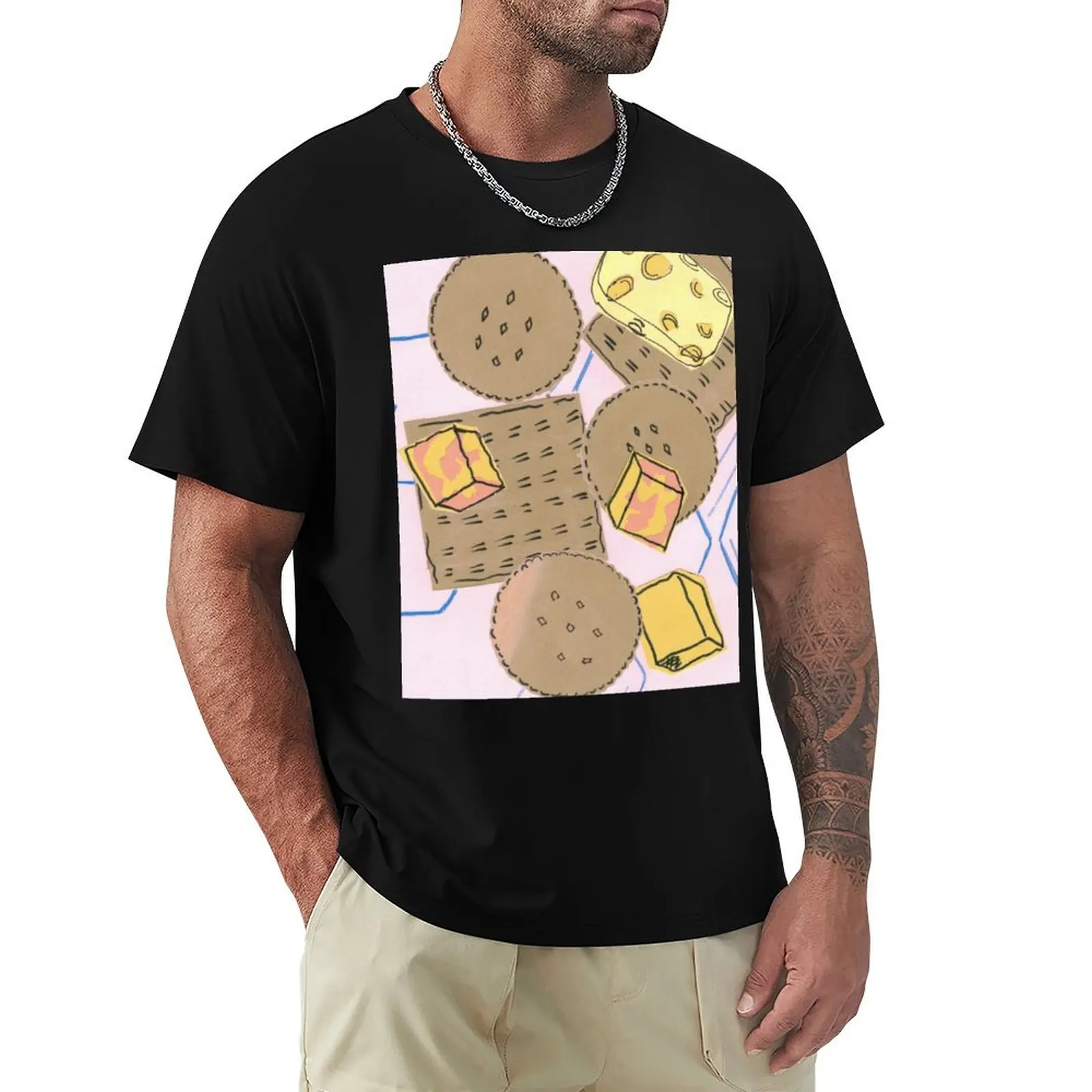

Cheese and Crackers T-shirt summer clothes sweat customs design your own korean fashion heavyweight t shirts for men