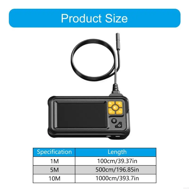 Q9QD 4.3 인치 IPS 스크린 산업용 Borescope 방수 검사 카메라 유연한 반 뻣뻣한 케이블 파이프 유지 관리
