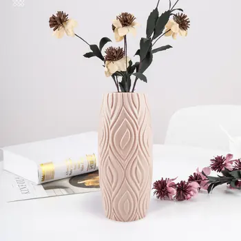 2022 Multiple PE Vase Flower Imitation Ceramic Plastic Flower Vase Flower Basket Nordic Style Modern Vases Decoration Home Decor 5