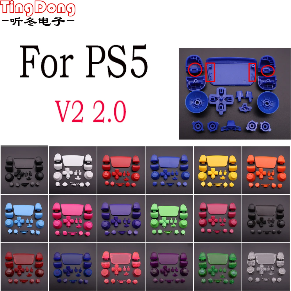 

For PS5 Controller L1 R1 L2 R2 Buttons Kit D-pad Button Thumbstick Cap Replacement For PS5 V2 BDM-020 Gamepad