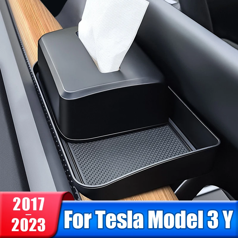 Versteckt hinter GPS-Bildschirm Ablage fach für Tesla Modell y 3 Rücksitz  Organizer Box tpe Innen zubehör Telefon Tissue halter - AliExpress