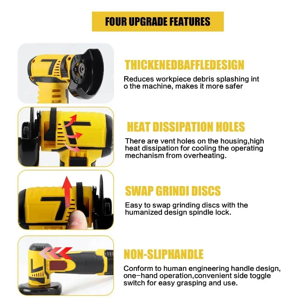 12V Brushless Mini  Angle Grinder with Rechargeable Lithium Battery Cordless Polishing Machine Diamond Cutting with Accessories 5