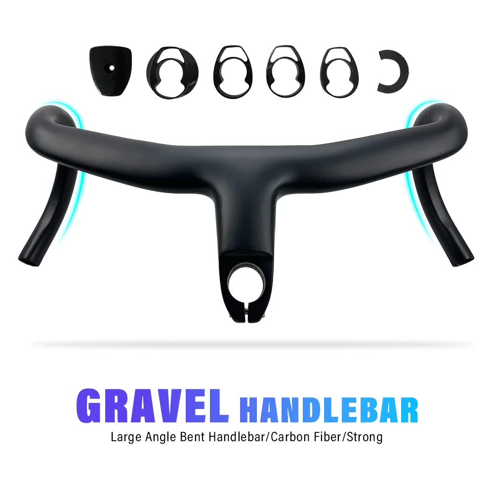 Manubrio Bici Da Strada E Ghiaia In Carbonio BALUGOE – Interno Cavi – 31,8mm 13° – Larghezze Multiple