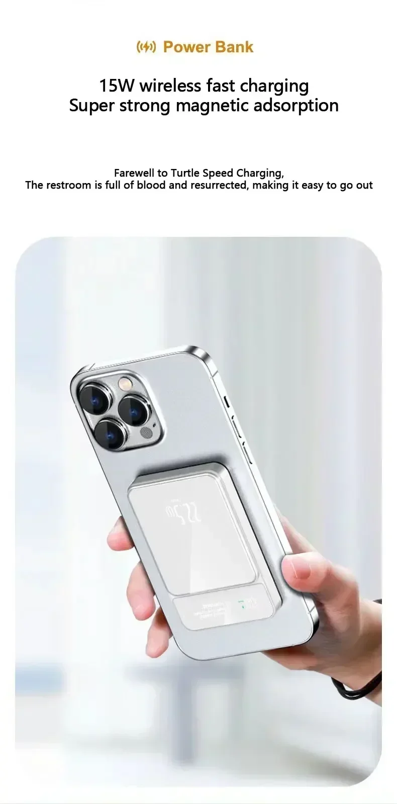 50000 mAh Power Bank Wireless Magnetic Power Bank Magsafe Super Fast Charging Suitable for iPhone Xiaomi Samsung Huawei 6