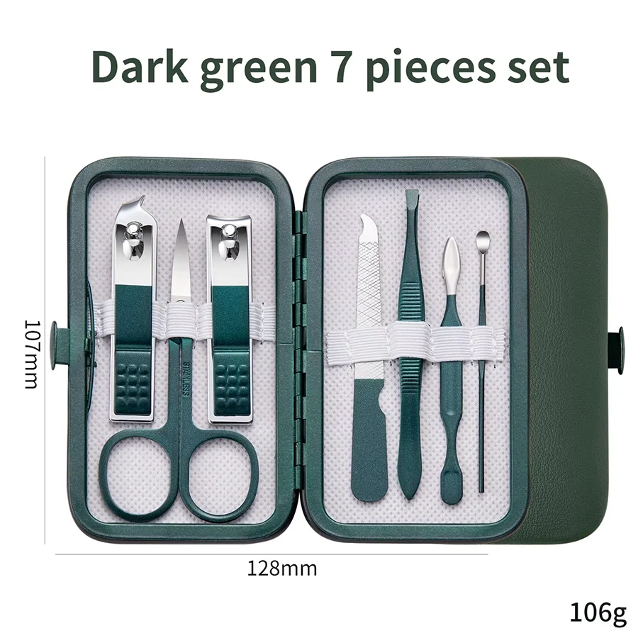 7-piece Stainless Steel Nail Clippers Ear Scoop Personal Beauty Items Outdoor Camping Gadgets