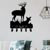 1pc Iron Crafts, Deer Family Key Rack Hanger - 6 inch Wide Metal Wall Art Wall-mounted，Hooks，Key holder，key hanger，Towel Rack 5