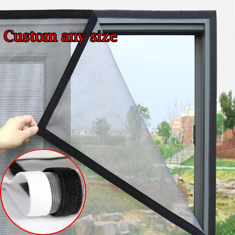 

Custom Fly Screen Ready-made Curtain Reversible Mosquito Net Large Doors Windows Mesh Window Insect Anti-mosquito Nets for Rooms